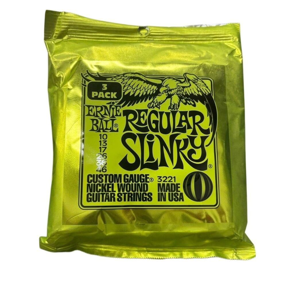 Ernie Ball 3221 3 Pack Regular Slinky Custom Gauge Nickel Wound Guitar Strings